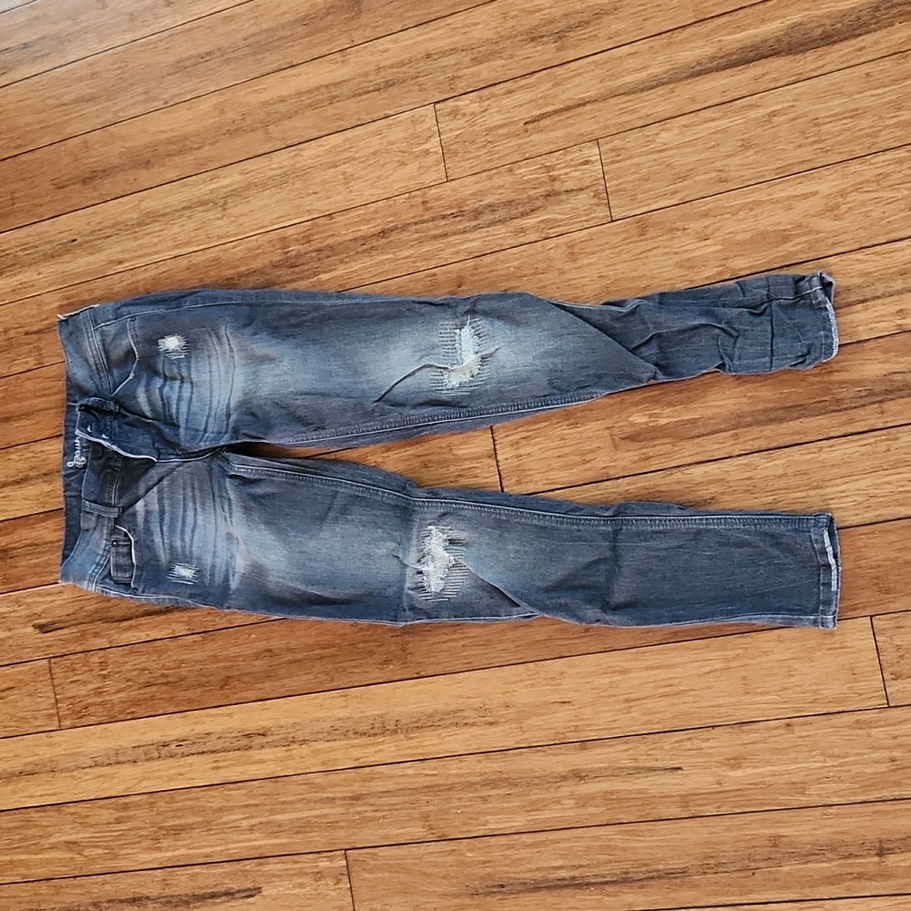 New Soundgirl size 5 black/gray ripped skinny jeans